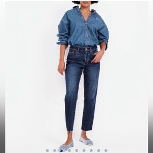 Old Navy Women's Straight Leg Jeans - Dark Blue